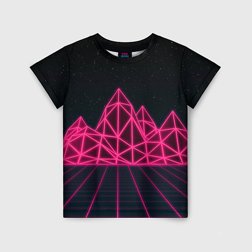 Детская футболка Неоновые Горы / 3D-принт – фото 1
