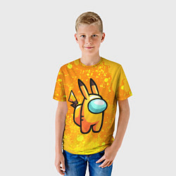 Футболка детская AMONG US - Pikachu, цвет: 3D-принт — фото 2