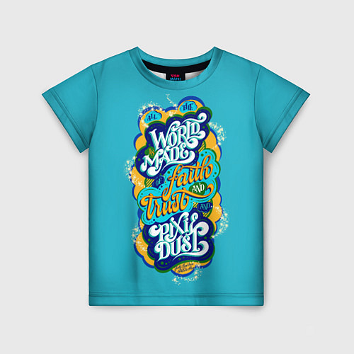 Детская футболка Леттеринг, надпись, Питер Пен / 3D-принт – фото 1