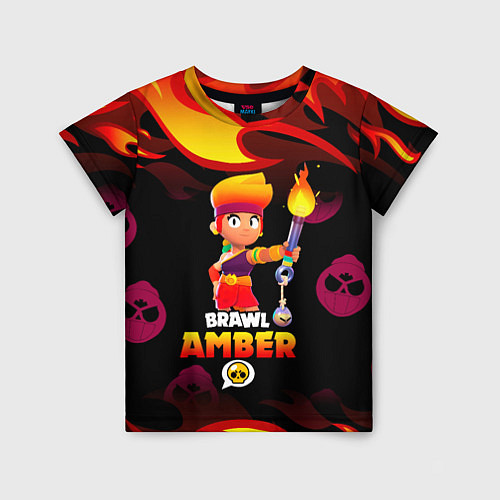 Детская футболка BRAWL STARS AMBER / 3D-принт – фото 1