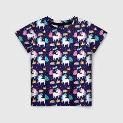 Футболка детская Unicorn pattern, цвет: 3D-принт