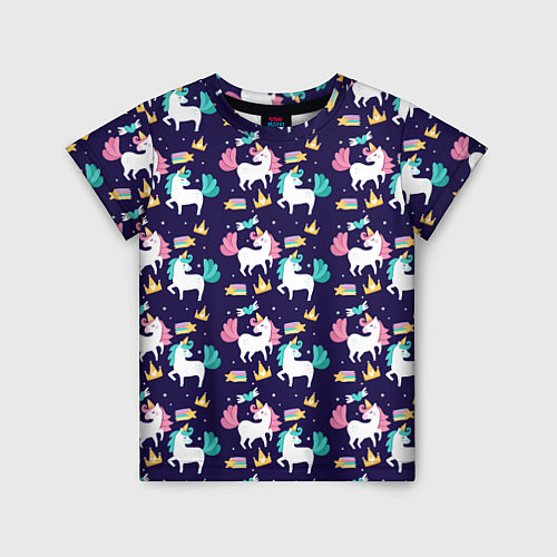 Детская футболка Unicorn pattern / 3D-принт – фото 1