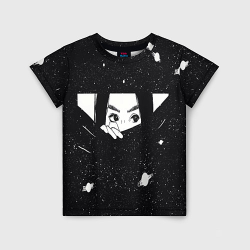 Детская футболка Девушка и космос / 3D-принт – фото 1