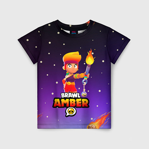 Детская футболка BRAWL STARS AMBER / 3D-принт – фото 1