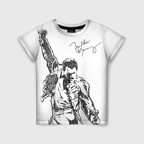 Детская футболка Freddie Mercury / 3D-принт – фото 1