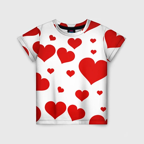 Детская футболка Сердечки / 3D-принт – фото 1