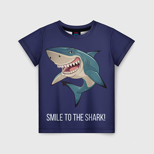 Детская футболка Улыбнись акуле / 3D-принт – фото 1