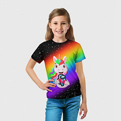 Футболка детская AMONG US - С ЕДИНОРОГОМ, цвет: 3D-принт — фото 2