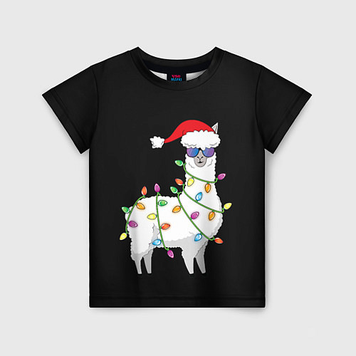 Детская футболка Рождественская Лама / 3D-принт – фото 1