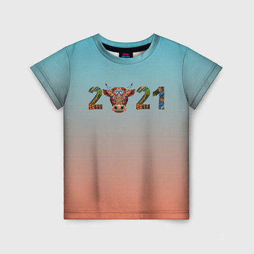 Детская футболка 2021 Год быка / 3D-принт – фото 1