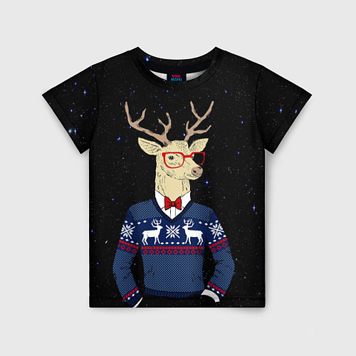 Детская футболка Hipster Deer / 3D-принт – фото 1