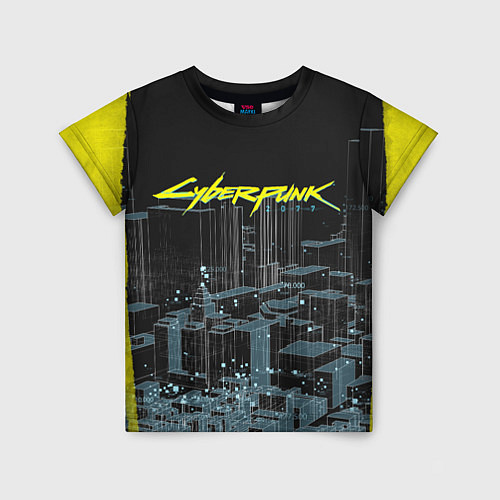 Детская футболка Город CYBERPUNK 2077 / 3D-принт – фото 1