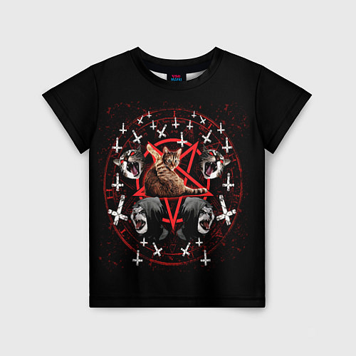 Детская футболка Satanic Cat / 3D-принт – фото 1