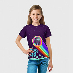 Футболка детская AMONG US neon rainbow, цвет: 3D-принт — фото 2