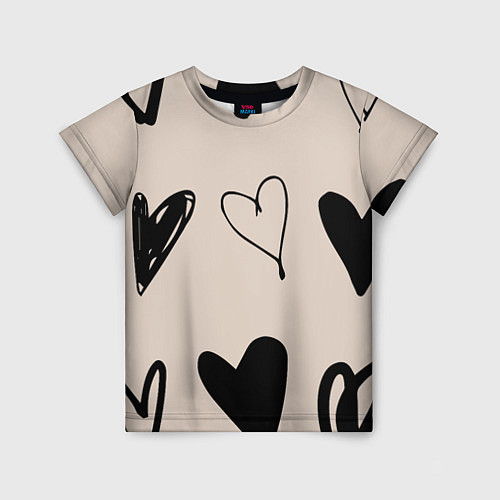 Детская футболка Сердечный паттерн / 3D-принт – фото 1