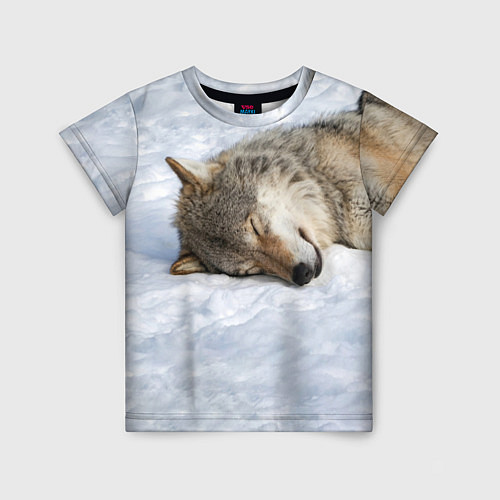Детская футболка Спящий Волк / 3D-принт – фото 1