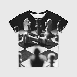 Футболка детская Шахматы фигуры доска ход мат, цвет: 3D-принт
