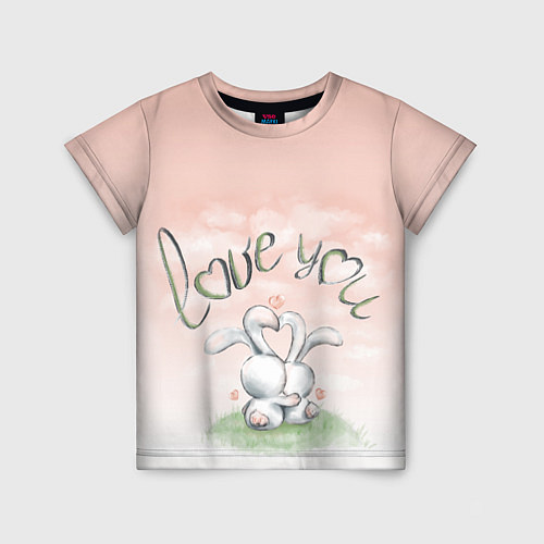 Детская футболка Люблю тебя / 3D-принт – фото 1