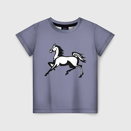 Детская футболка Дикая лошадь / 3D-принт – фото 1