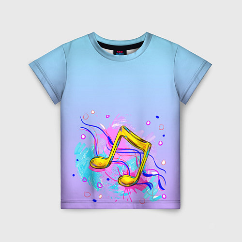 Детская футболка Ноты краски музыканту / 3D-принт – фото 1