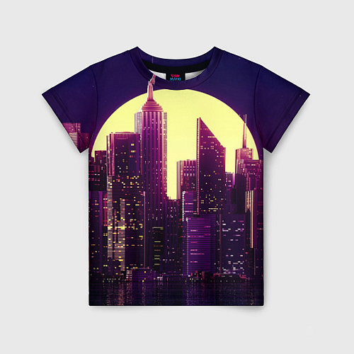 Детская футболка Неоновый город / 3D-принт – фото 1