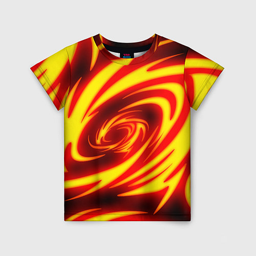 Детская футболка ОГНЕННЫЕ ВОЛНЫ FIRE STRIPES / 3D-принт – фото 1