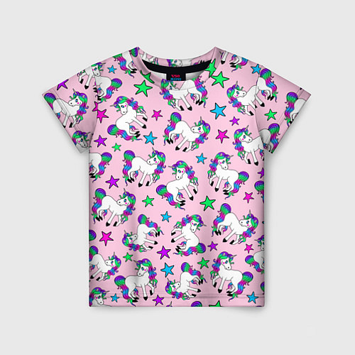 Детская футболка Единороги и звезды / 3D-принт – фото 1