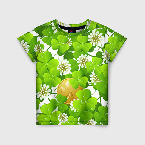 Детская футболка Ирландский Клевер и Монетка / 3D-принт – фото 1
