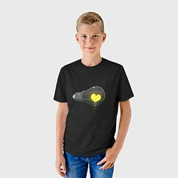 Футболка детская Сердце в лампе, цвет: 3D-принт — фото 2