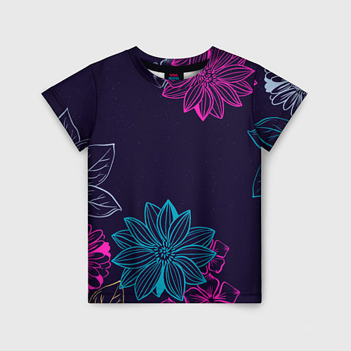 Детская футболка Красочные Цветы / 3D-принт – фото 1