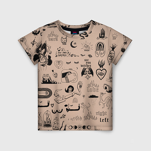 Детская футболка Принт в стиле тату / 3D-принт – фото 1