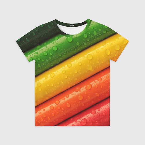 Детская футболка Цветные линии / 3D-принт – фото 1