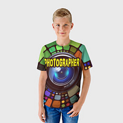 Футболка детская Фотограф и объектив, цвет: 3D-принт — фото 2