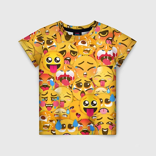 Детская футболка AHEGAO EMOJI / 3D-принт – фото 1