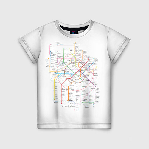 Детская футболка Схема метро, МЦК, МЦД 2021 / 3D-принт – фото 1