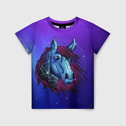 Футболка детская Retrowave Neon Horse, цвет: 3D-принт