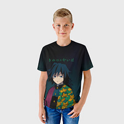Футболка детская Гию Томиока Kimetsu no Yaiba, цвет: 3D-принт — фото 2
