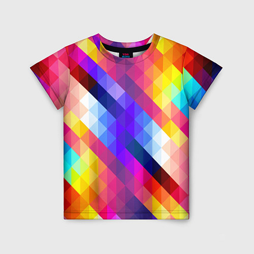 Детская футболка Пиксельная радуга / 3D-принт – фото 1