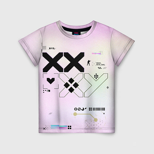 Детская футболка Printstream style Поток информации Белизна 0 1,Чер / 3D-принт – фото 1