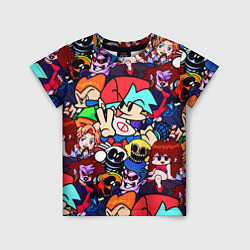 Футболка детская Friday Night Funkin все герои, цвет: 3D-принт