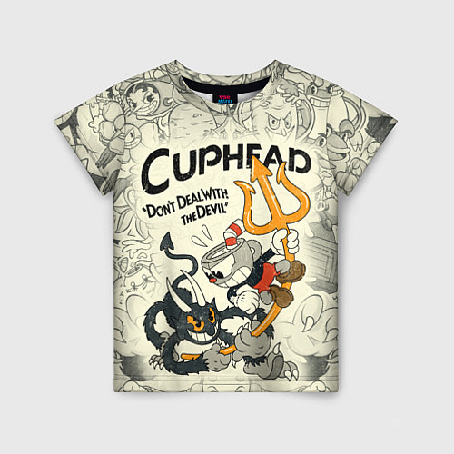 Детская футболка Cuphead and Devil / 3D-принт – фото 1