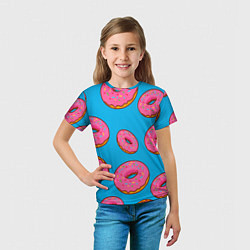 Футболка детская Пончики, цвет: 3D-принт — фото 2