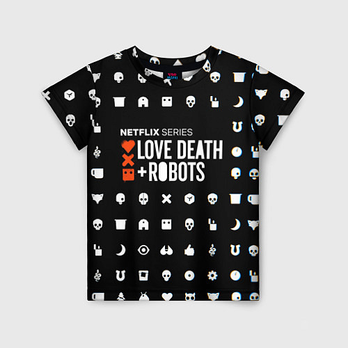 Детская футболка LOVE DEATH ROBOTS $$$ / 3D-принт – фото 1