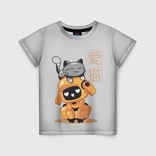Детская футболка Cat and Robot ЛСР / 3D-принт – фото 1
