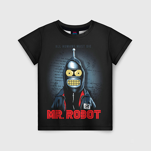 Детская футболка Bender x mr robot / 3D-принт – фото 1