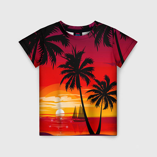 Детская футболка Гавайский закат / 3D-принт – фото 1