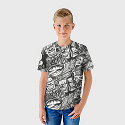 Футболка детская Тату ретро, цвет: 3D-принт — фото 2