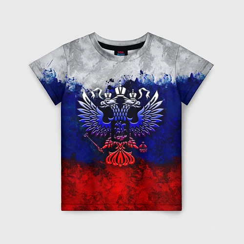 Детская футболка Россия Russia Герб / 3D-принт – фото 1