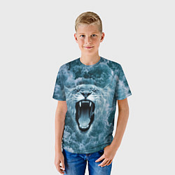 Футболка детская Львица в бушующих волнах, цвет: 3D-принт — фото 2