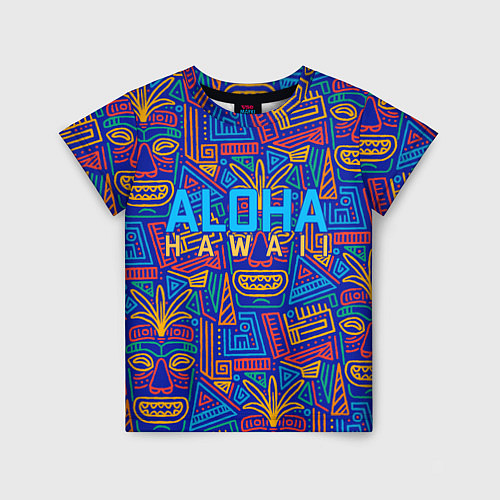 Детская футболка ALOHA HAWAII АЛОХА ГАВАЙИ / 3D-принт – фото 1